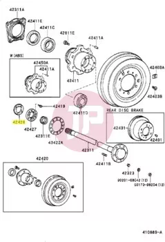 TOYOTA 42428-60011 - PLATE, LOCK NUT