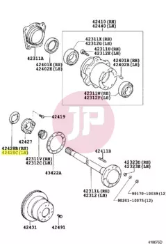 TOYOTA 42428-60011 - Rögzítőanya-biztosító lemez