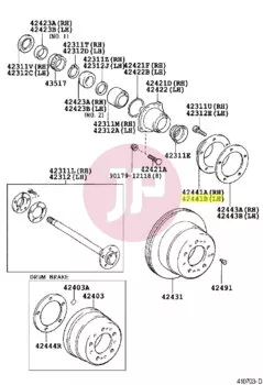 TOYOTA 42441-60050 - Fékdob terelőlemez