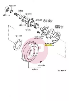 TOYOTA 42443-55020 - Hátsó féltengely talp tömítés