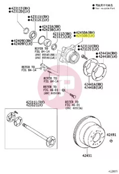 TOYOTA 42460-60030 - BEARING ASSY, RR