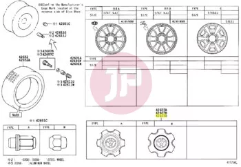 TOYOTA 42603-60500 - ORNAMENT SUB-ASSY, WHEEL HUB