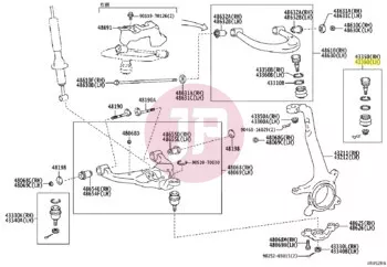 TOYOTA 43310-09017 - JOINT SET  FR UPR BA