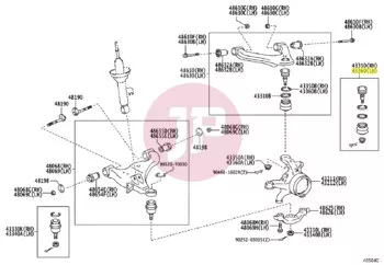 TOYOTA 43310-09017 - Első felső talpas gömbfej készlet