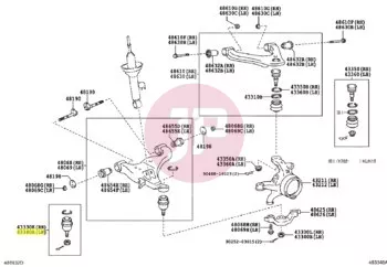TOYOTA 43330-09510 - JOINT ASSY, LWR BALL (TMAP)