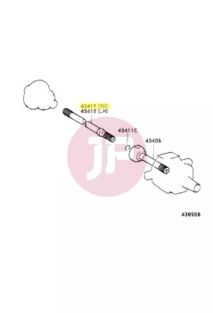 TOYOTA 43411-60090 - SHAFT, FR AXLE,