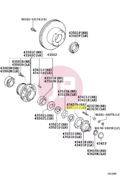 TOYOTA 43422-60070 - GASKET, FR AXLE