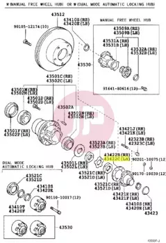 TOYOTA 43422-60070 - GASKET, FR AXLE