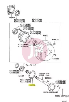 TOYOTA 43422-60070 - GASKET, FR AXLE