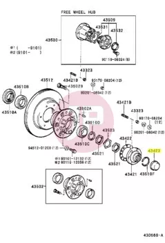 TOYOTA 43423-35010 - CAP