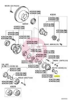 TOYOTA 43423-35010 - CAP