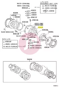 TOYOTA 43435-60020 - DICHTUNG/ACHSSCHENKE