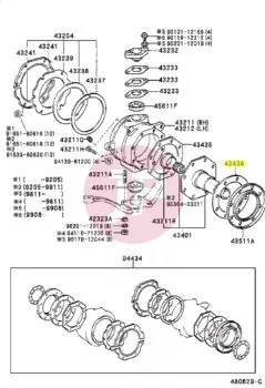 TOYOTA 43436-60011 - Tengelycsonk tömítés