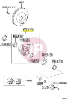 TOYOTA 43503-69045 - HUB SUB-ASSY, FR AXLE