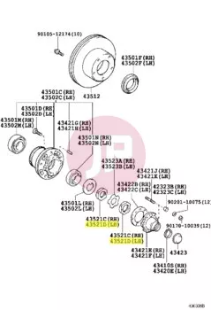 TOYOTA 43521-60011 - NUT AXLE BEARING