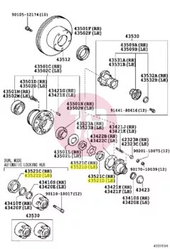 TOYOTA 43521-60011 - MUTTER