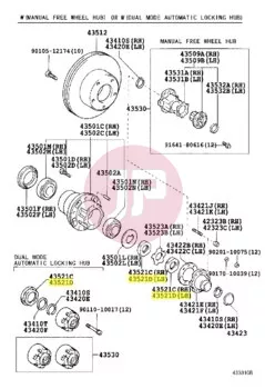 TOYOTA 43521-60020 - NUT AXLE BEARING