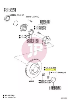 TOYOTA 43525-60010 - CAP FR WHEEL