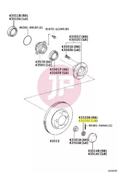 TOYOTA 43525-60010 - CAP FR WHEEL