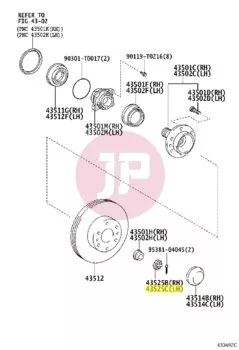TOYOTA 43525-71010 - CAP FR WHEEL