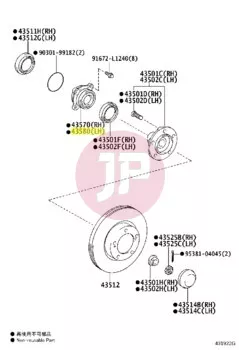 TOYOTA 43570-60031 - BEARING ASSY, FR AXLE W/ABS ROTOR