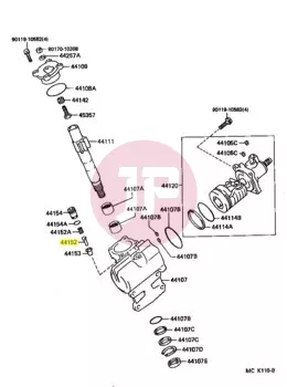 TOYOTA 44152-30020 - Kormánymű szervodugattyú
