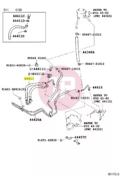 TOYOTA 44411-60530 - HOSE, PRESSURE FEED