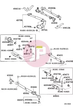 TOYOTA 45044-69145 - END SUB-ASSY, TIE ROD
