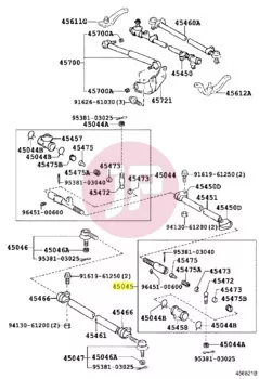 TOYOTA 45045-69075 - END SUB-ASSY, TIE ROD
