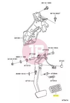 TOYOTA 47121-50020 - PAD, BRAKE PEDAL