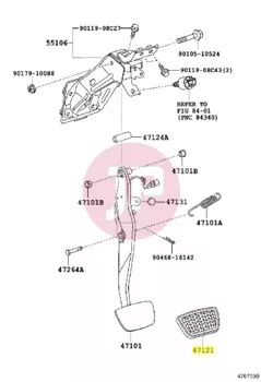 TOYOTA 47121-50020 - PAD, BRAKE PEDAL