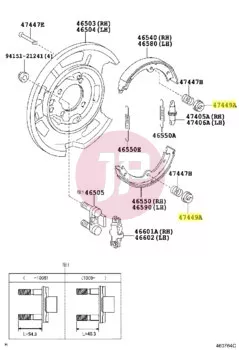 TOYOTA 47449-30030 - Brake Shoe Hold-Down Spring Cup