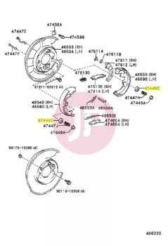 TOYOTA 47449-40010 - Fékpofa rögzítő rugótányér