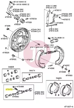 TOYOTA 47547-60020 - PLUG, BLEEDER