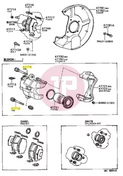TOYOTA 47715-22010 - Féknyereg vezetőcsap
