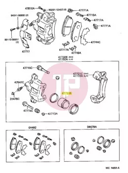 TOYOTA 47731-60020 - KOLBEN/BREMSZANGE