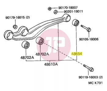 TOYOTA 48061-60010 - Alsó lengőkar szilent