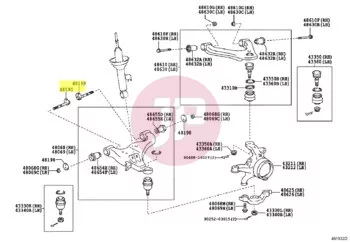TOYOTA 48190-0K010 - Excenteres lengőkar csavar