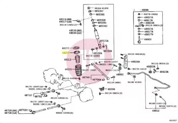 TOYOTA 48257-60020 - Hátsó spirálrugó alátét