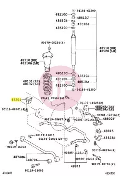 TOYOTA 48304-60080 - BUMPER SUB-ASSY, SPRING