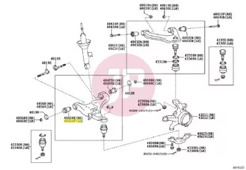TOYOTA 48654-0K040 - BUSH, LWR ARM