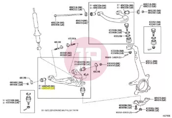 TOYOTA 48654-0K040 - Alsó lengőkar szilent