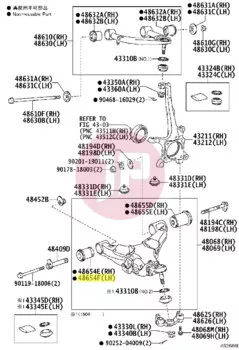 TOYOTA 48654-60040 - BUSH, LWR ARM
