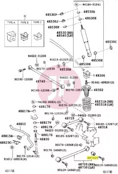 TOYOTA 48702-35070 - BUSH SUB-ASSY,
