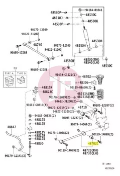 TOYOTA 48702-35070 - Rear Lower Control Arm Bushing