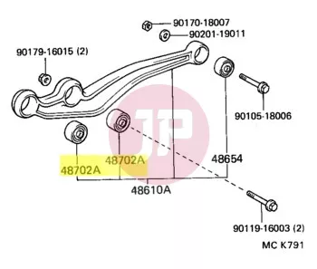 TOYOTA 48702-60050 - Első lengőkar szilent, híd oldali