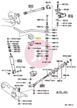 TOYOTA 48815-26020 - LAGERGUMMI/STABILISA