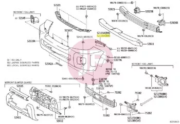 TOYOTA 52116-60181 - SUPPORT, FR BUMPER