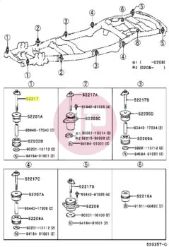 TOYOTA 52217-60020 - Karosszériatartó csavar