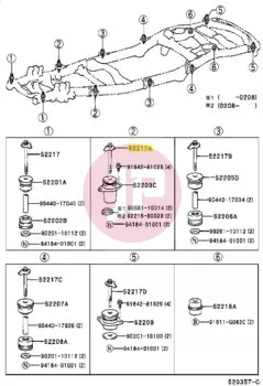 TOYOTA 52217-60030 - BEFESTIGUNGSBOLZEN